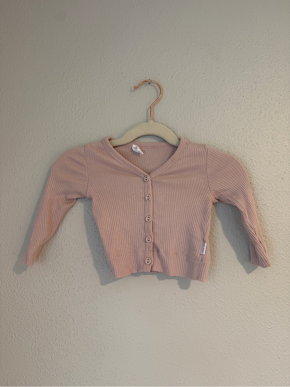 Jamie Kay ribbed Button-Front Baby top in Dusty Pink